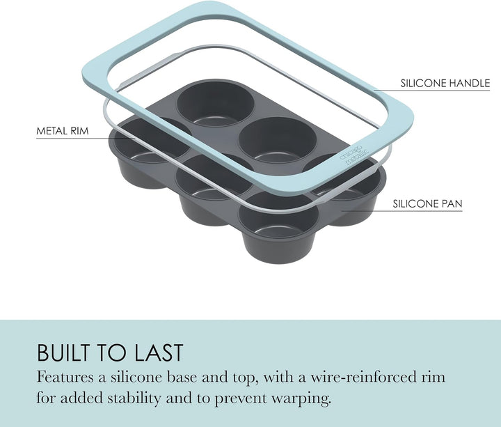 Chicago Metallic Silicone 6 Cup Muffin Pan