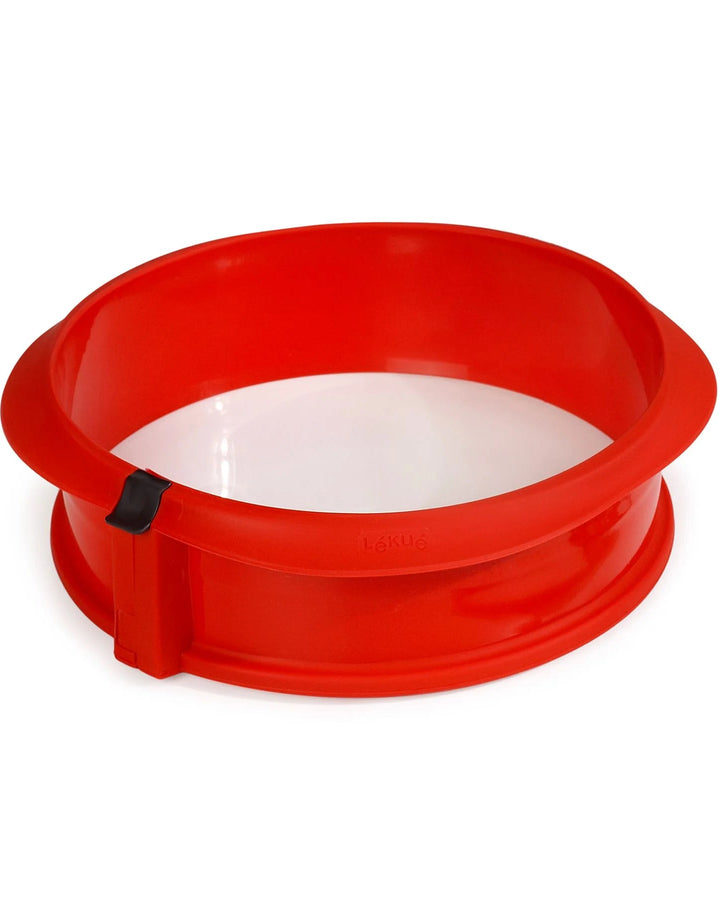 Lékué Platinum Silicone Springform Cake Mold with Ceramic Plate