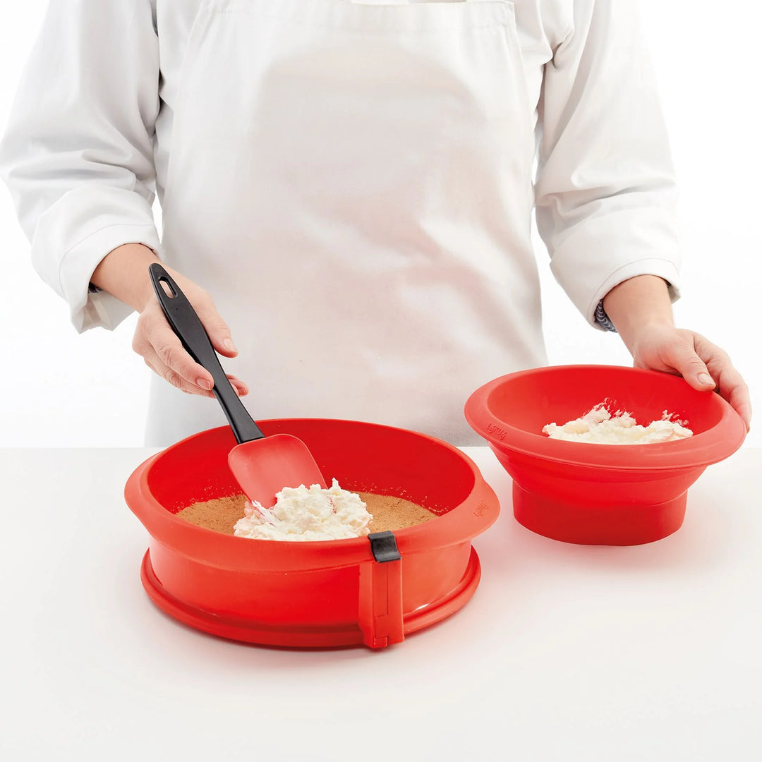 Lékué Platinum Silicone Springform Cake Mold with Ceramic Plate